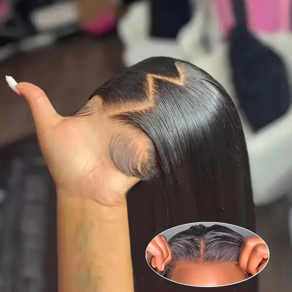 Pre Cut Glueless Wigs Real Human Hair Put on And Go Bone Straight Human Hair Wigs for Women Pre Plucked 6X4.5 Ready to Wear Instantly Without Glue 3 Seconds to Wear Glueless Wig 200 Density Transparent Lace Front Human Hair Wigs Halloween Costume