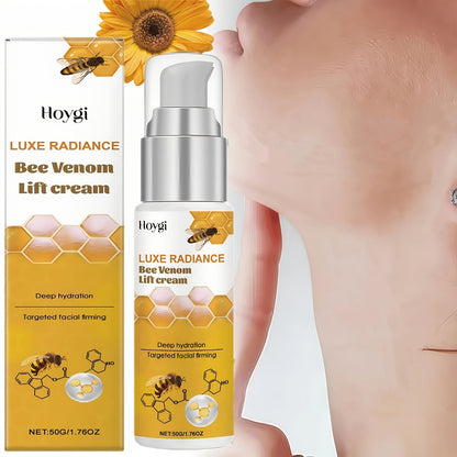 Bee Venom Skincare Set 3pcs with Gua Sha Scraping Board - Collagen Honey Retinol Facial Lifting Massage Cream - Firming Anti-Aging Face & Neck Skin Care Kit for Women