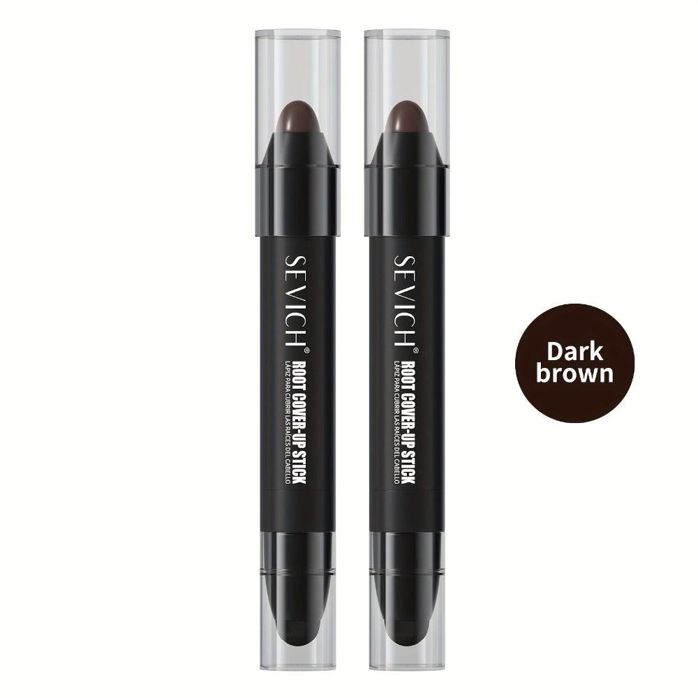 Men's Hair Dye Stick Gray Coverage — Sevich Beard & Hair Color Pen, Hypoallergenic, Sweat-Proof, Water-Resistant, Long-Lasting Formula, 2pcs Set