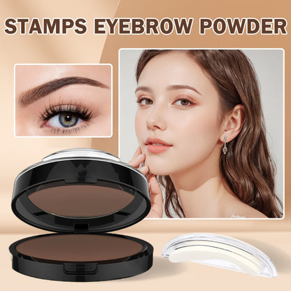 Eyebrow Stamp Powder Waterproof Natural Arched Brow Shaping Kit, Long-Lasting Eyebrow Makeup for Women, Works on Dry & Oily Skin — Grey, Light Brown, Dark Brown