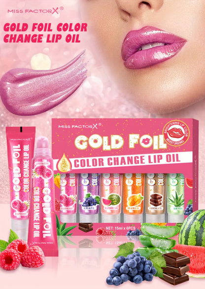 Color Changing Lip Balm Set 6 Pcs - pH Reactive Tint, 6 Fragrances, Deep Moisturizing & Brightening, Glossy Shiny Finish, 0.51oz Each, Valentine's Day Birthday Beauty Gift Set for Women