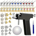 37pcs Professional Ear Piercing Gun Set, Including 24 Stainless Steel Earrings, 12 Crown Earrings, And Safe Ear Hole Gun Tools, To Create Your Exclusive Ear Jewelry Area And Unlock The Wearing Of Earrings.