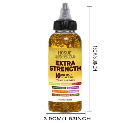 Botanical Hair Oil 10-in-1 Herbal Essential Oil Batana Rosemary Fenugreek Castor Red Onion Ginseng Turmeric Pumpkin Seed Nourishes Strengthens Shines All Hair Types 3.38oz