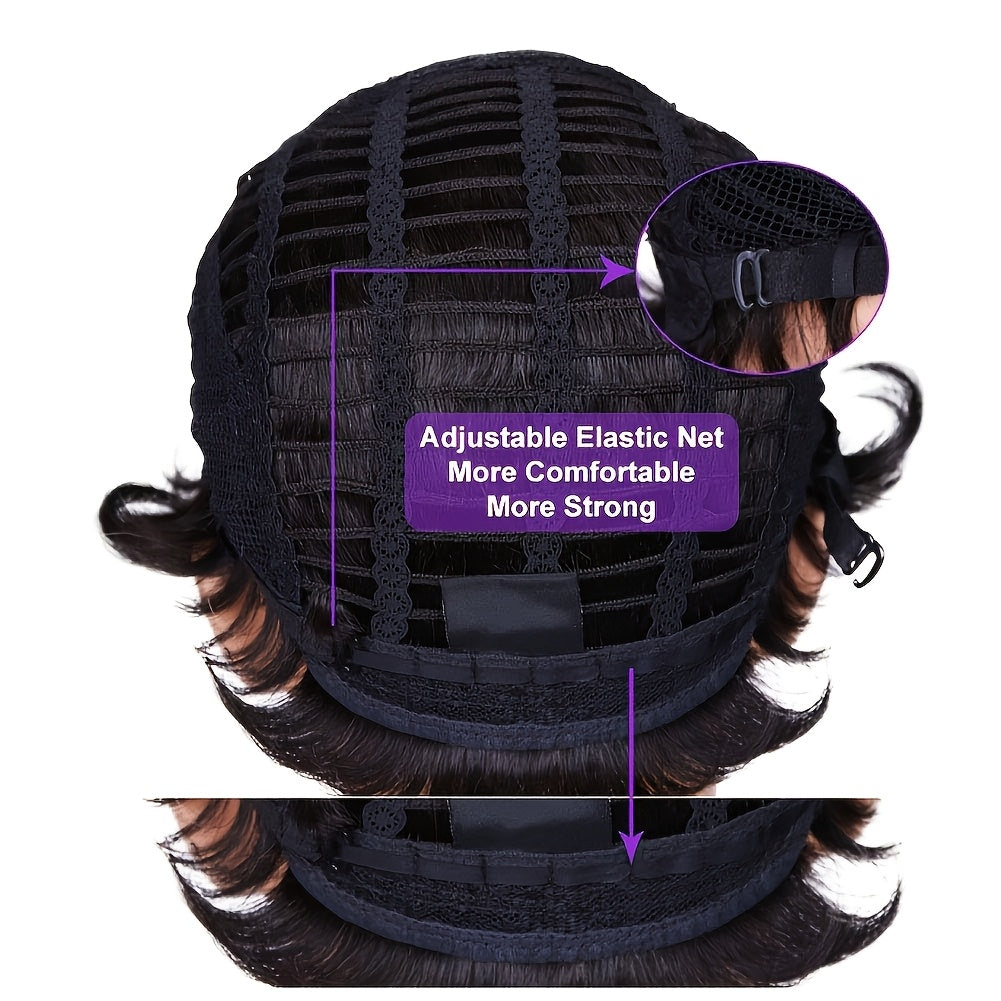 Bob Wig Curly Hair Synthetic Bob Hair Wigs for Women Brown Wig Bob Haircut Wig Synthetic Hair Synthetic Bob Hairstyles for Women Curly Hair African Women Wigs Curly Bob Wigs for Holiday Party Wig Red Wig Black Wig Burgundy Wig Synthetic Hair