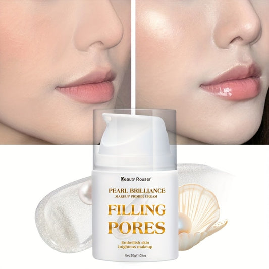 [Primer Cream 30g] BBeauty Rouser Brilliance Pore-Filling Oil Control Primer Cream with Vitamin E - Non-Greasy Moisturizing Formula, Brighten The Skin, Long-Lasting Shine & Flawless Makeup Finish, 30g, Gift