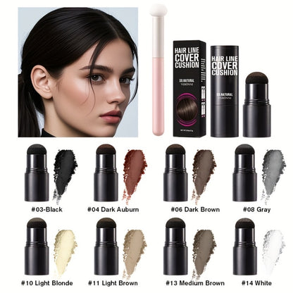Hair Root Concealer Powder Stick with Brush — Instant Hair Root & Eyebrow Touch-Up | Paste Formula for Targeted Coverage | 8 Shades for Men & Women