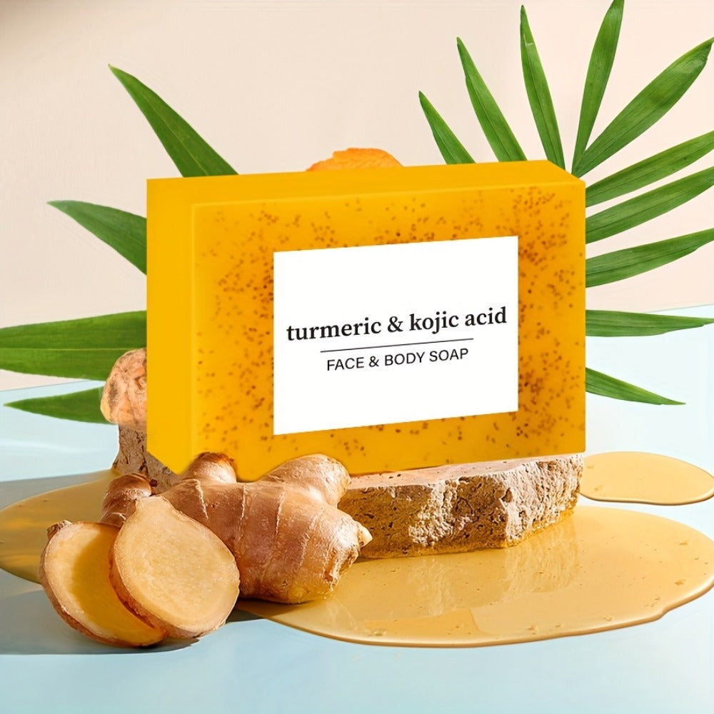 6/12pcs Turmeric Soap Set with Lemon, Turmeric Cleansing Soap, Body Soap, Handmade, Alcohol-Free, Great for Facial And Body Cleansing, Exfoliating Bath Soap, with Two Lathering Screens, Oil Control