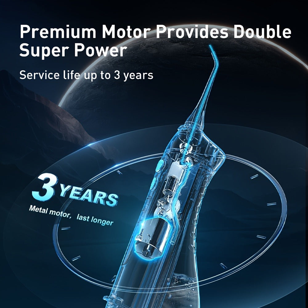 Cordless Water Flosser Portable Oral Irrigator, Rechargeable Electric Teeth Cleaner with Travel-Ready Design, Deep Gum & Teeth Cleaning, Compact 300ml Tank, Available in Black, White & Pink