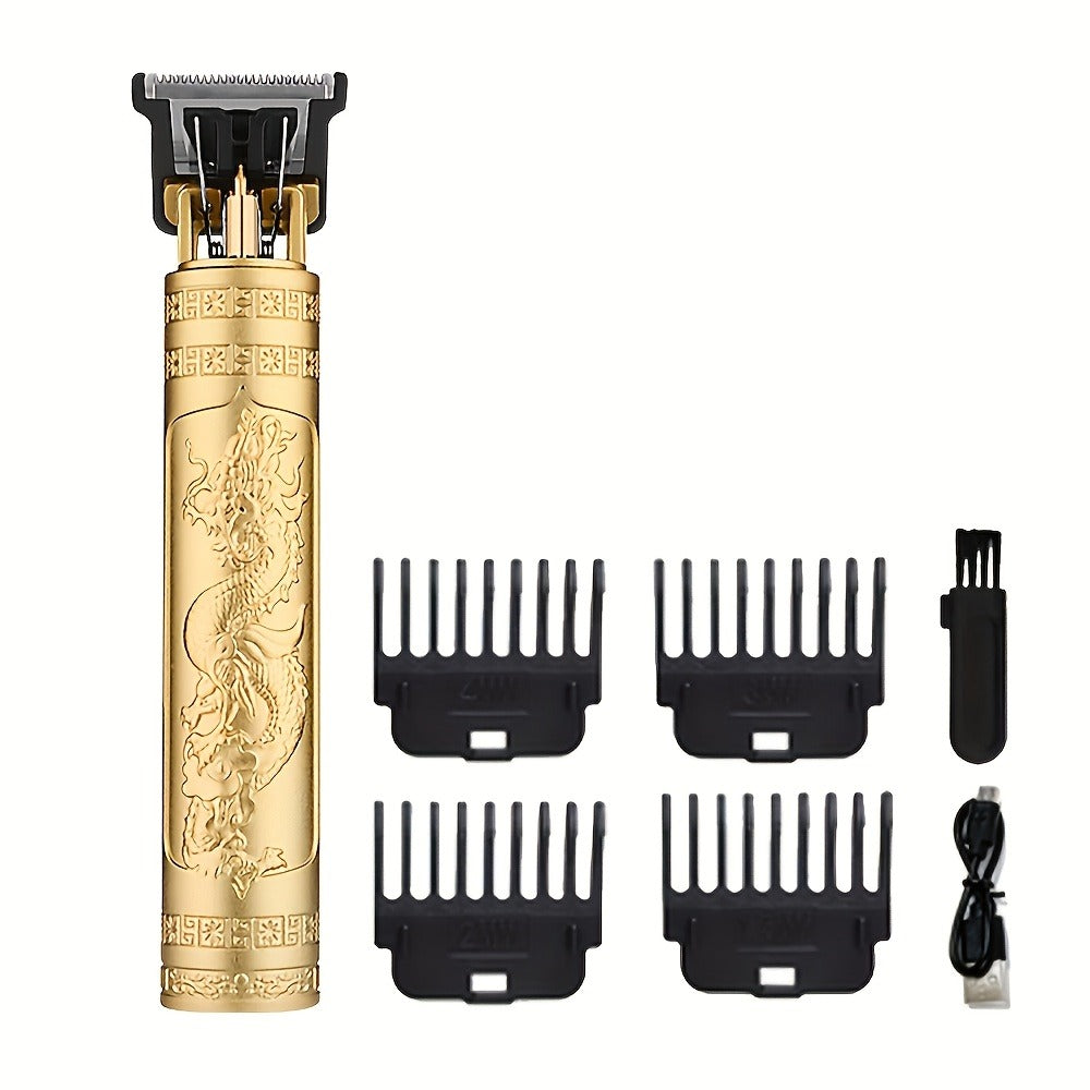 WEEME 1pc/3pcs Men'S Hair Clipper, Golden Hair Clippers LCD Display, USB Rechargeable, Guide Combs, Trimmer And Shaver, With Cleaning Brushes, Gift For Men
