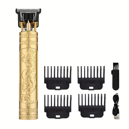 Hair Clipper Set for Men - USB Rechargeable Cordless Trimmer with LCD Display, Guide Combs & Cleaning Brushes, Professional Home Haircut Kit