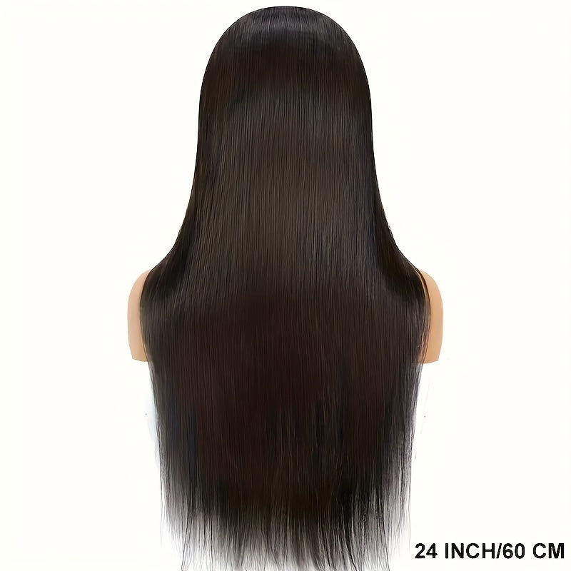 Wear and Go Wig Human Hair 4x4 HD Lace Closure — Glueless, Pre-Plucked, 200% Density, Straight, Pre-Cut Lace, Ready to Wear Wig for Women, Natural Black, 16–36 Inch