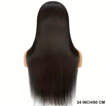 Wear and Go Wig Human Hair 4x4 HD Lace Closure — Glueless, Pre-Plucked, 200% Density, Straight, Pre-Cut Lace, Ready to Wear Wig for Women, Natural Black, 16–36 Inch