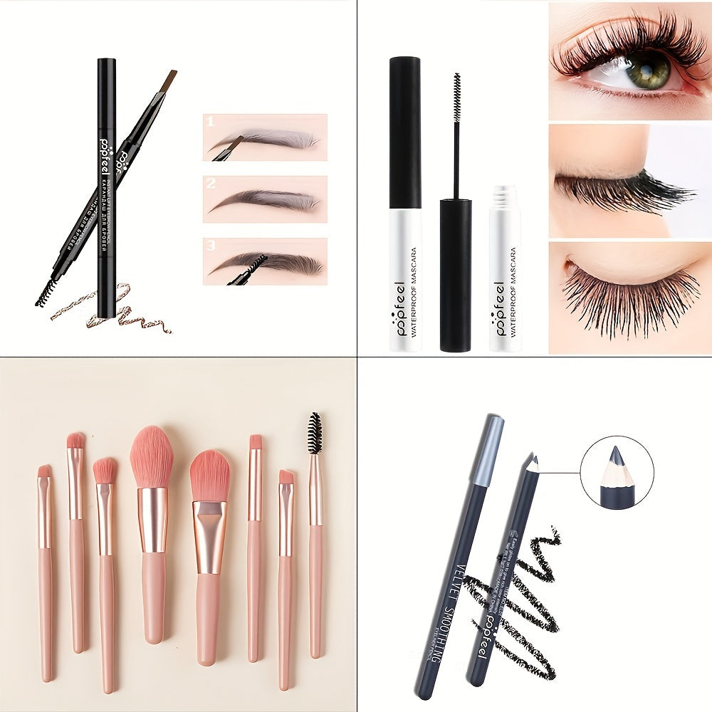 A Gift Set Featuring 40 Shades of Eye Shadow, Including a Black Eye Shadow, Brush, Eyeliner, And Eyebrow Pencil, Ideal for Beginners. This Is The Perfect Beauty Kit for Valentine'S Day