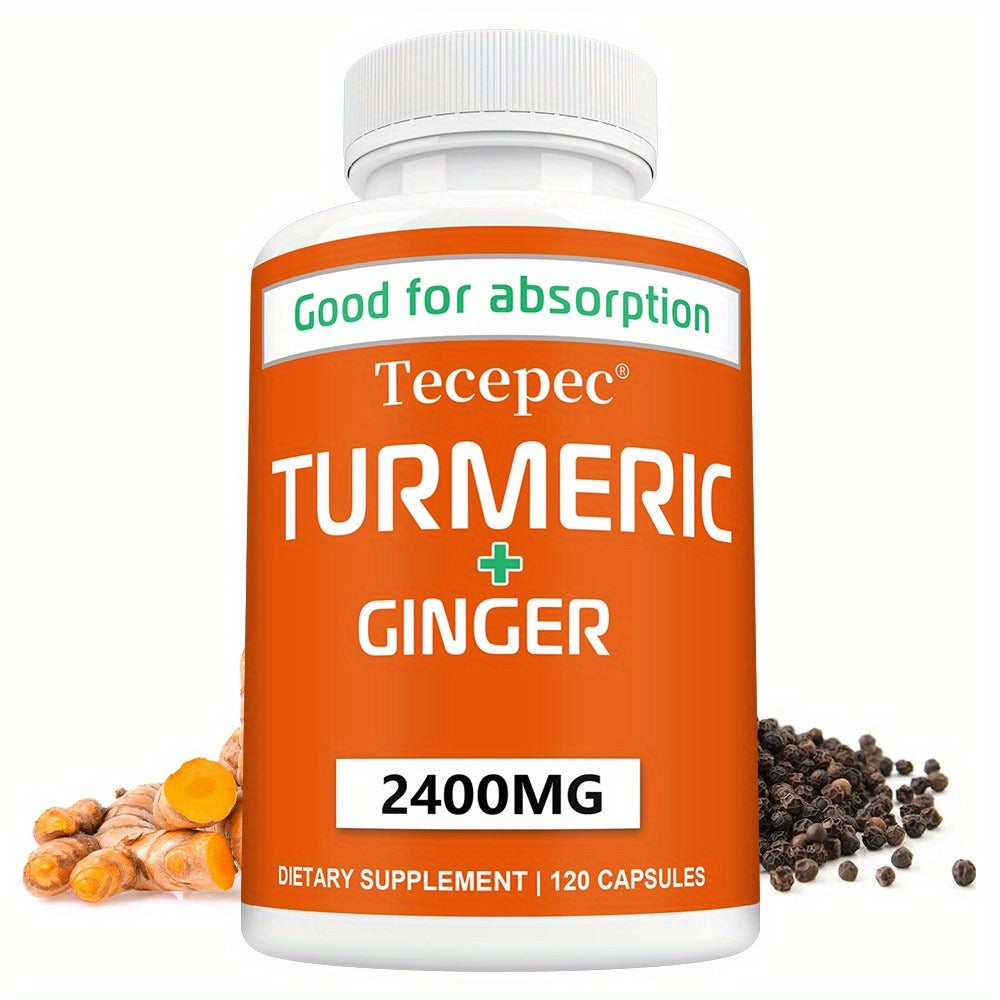 Turmeric And Ginger 2400 for MG - Contains Black Pepper - Supports Immune System, Physical Activity, And Healthy Energy Levels - 120 Capsules