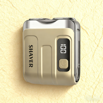 Electric Rotary Shaver for Men Portable Mini USB Rechargeable Dual Head Motor Pocket Size One-Button Operation Long Battery Life Travel Home Cordless Electric Razor Gift for Men