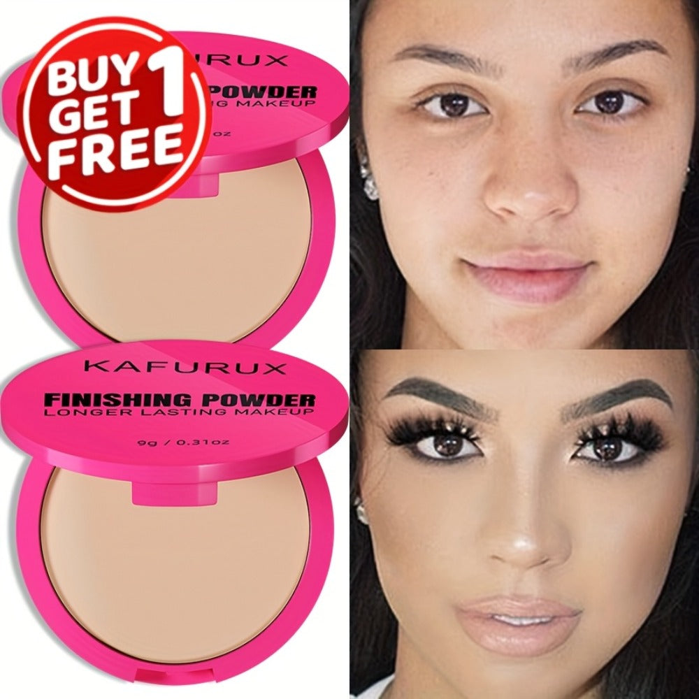 Pressed Powder Foundation 2PCS Set – Lightweight, Waterproof & Sweatproof Concealer Makeup, Non-Sticky Non-Drying Formula, Long-Lasting Coverage for All Skin Types, 5 Shades