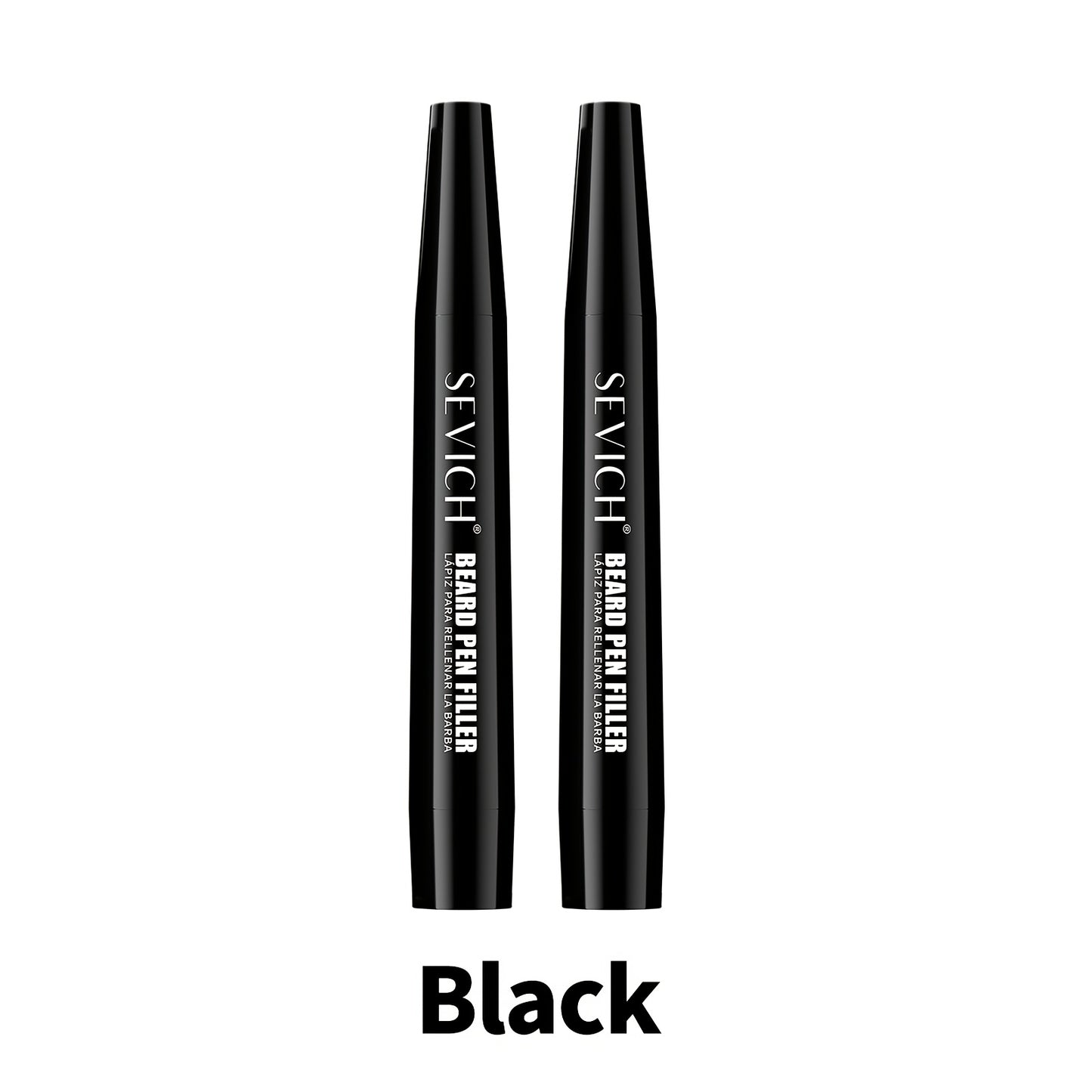 Beard Pen Kit with Hair Brush - Waterproof Long-Lasting Beard Pencil Filler for Fuller Beard | Men's Grooming Tool | Black & Dark Brown | 1pc or 2pcs