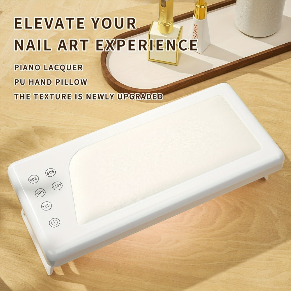 1pc Square LED Hand Pillow Nail Lamp Glue Dryer, Fast Nail Dryer Nail Polish Lamp with for Finger Nails, Toe Nails Salon (White)