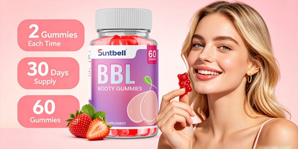 BBL Booty Gummies With Saw Palmetto And Wild Yam, Support Natural Curves, Peach Shape Hips And Feminine Silhouette, Plant-Based Formula For A Fuller, Rounder Look