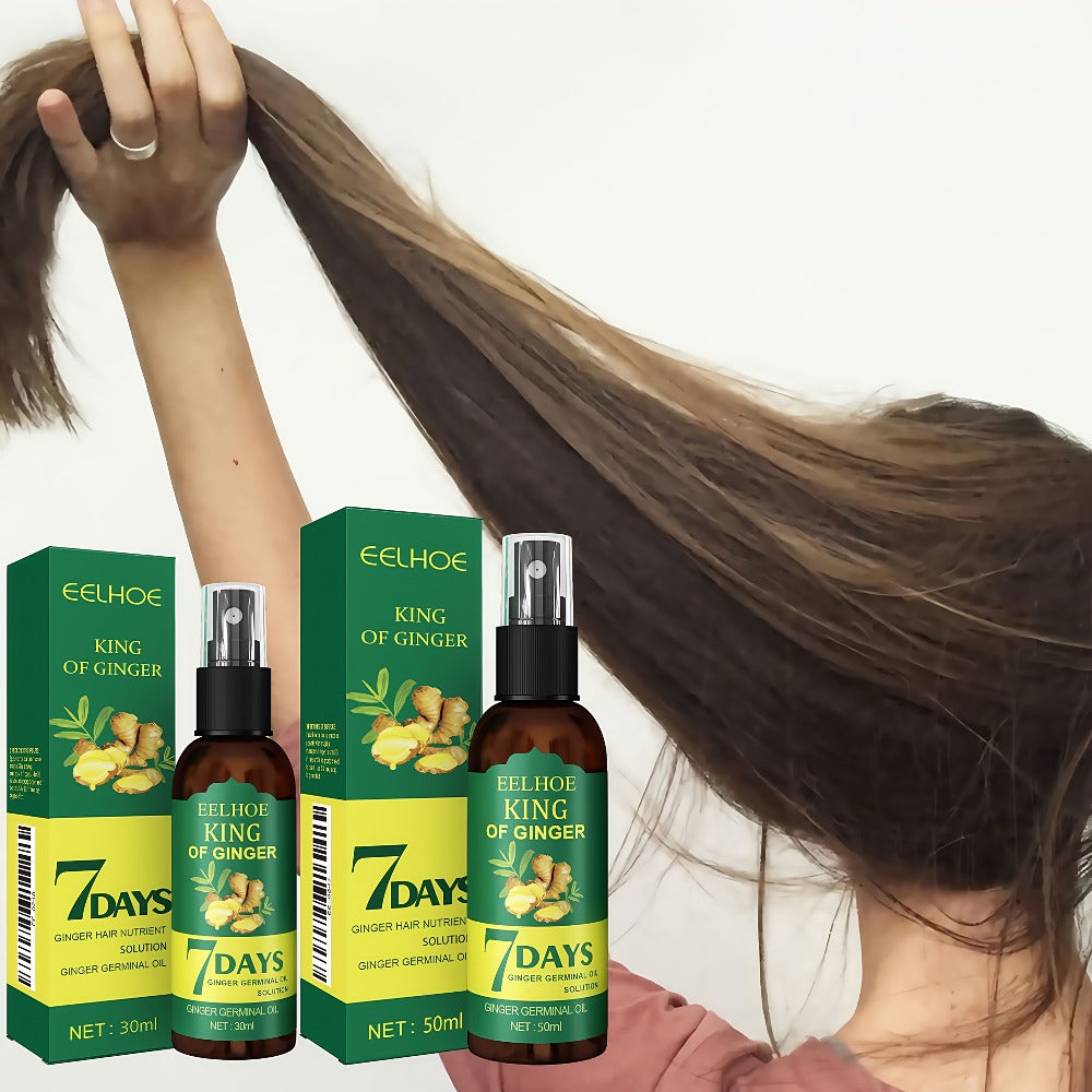 Ginger Hair Oil Spray 6pcs × 30ml — 7-Day Moisturizing Formula for Dry, Frizzy & Curly Hair | Easy Detangling, Nourishing & Skin-Gentle | Enhances Hair Texture for All Hair Types