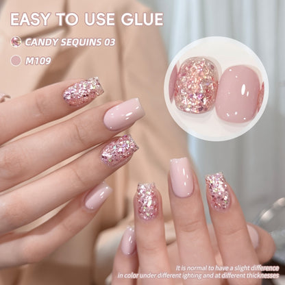 Holographic Glitter Gel Nail Polish Set 2pcs Magnetic Cat Eye UV LED - Sequin Candy Shimmer Long Lasting Chip Resistant Nail Art Kit for Salon & Home DIY Women 0.51oz Each Photo Frame Bottle