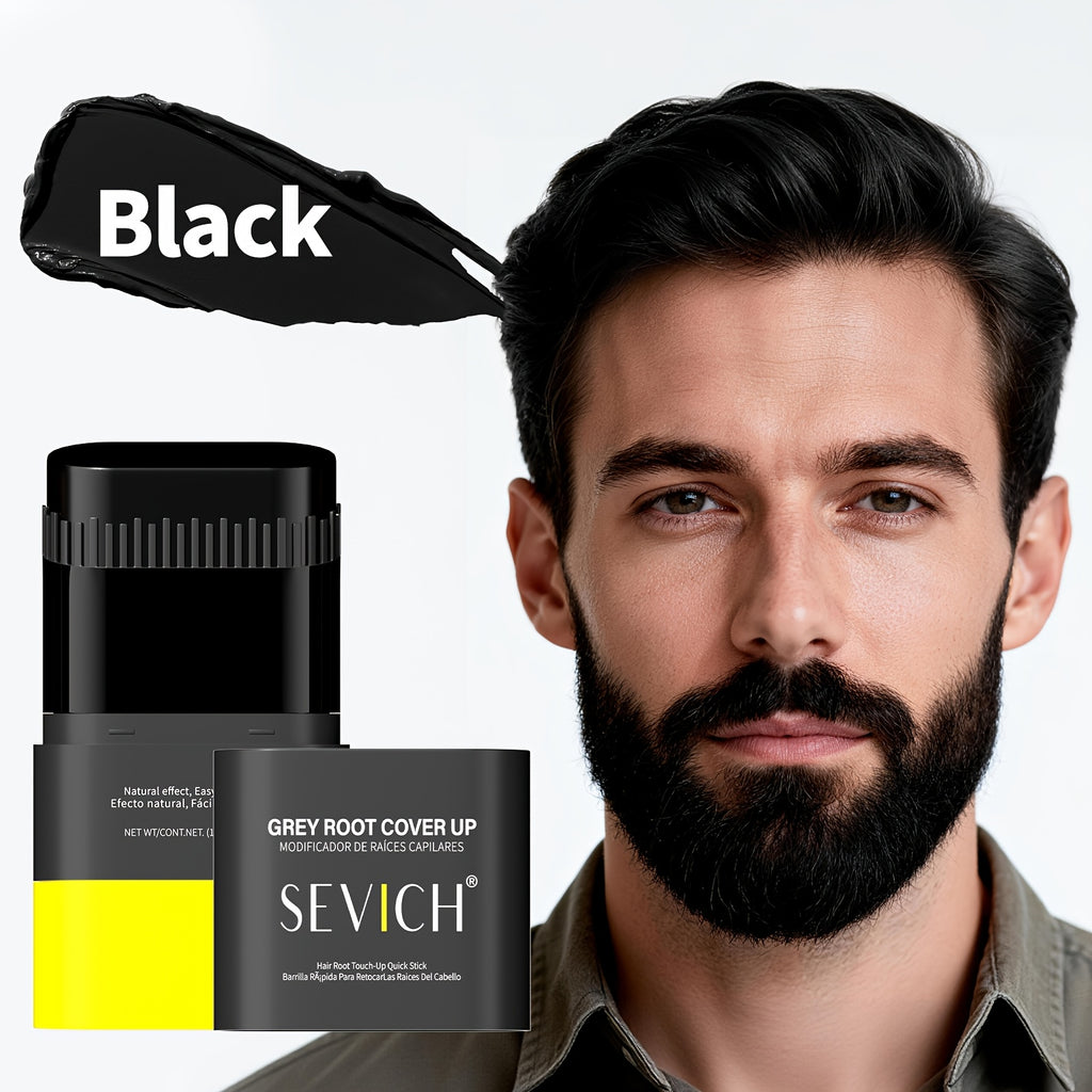 [Local Warehouse]Sevich Beard Dye Pen Disposable Washable Beard Hair Color Stick, Temporary Hair Cover Up for Men Gifts 2 In1 Hair Dye Stick Pen Brush Lasting Waterproof Men'S Beard Filling Powder Pen Natural Gentle Look for Man Mustache Styling