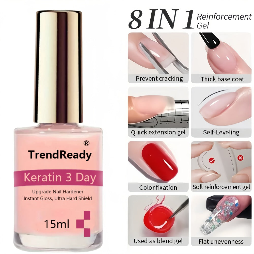 2pcs 0.51oz Nail Hardener for Weak Nails | Long Lasting & Fast Dry Nail Protein Hardener for Weak Nails | Clear Nail Polish Base Coat Concealer Ridge Filler for Nails, Smoothes Nails, Quick Air Dry, HEMA Free|Halloween, Nail Oil