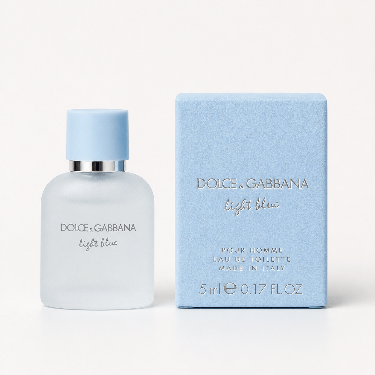 Dolce & Gabbana Light Blue Pour Homme Mini Eau de Toilette 5ml / 0.17oz – Fresh Citrus Woody Men’s Cologne | Travel Size Designer Fragrance