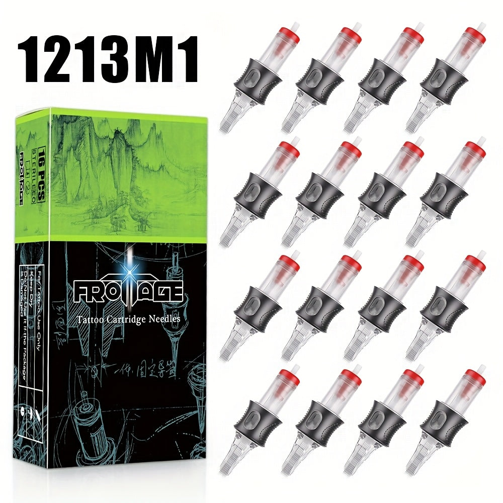 Tattoo Cartridge Needles Integrated Set High Transparency Tips Stable Assembly Round Liner Shader Curved Magnum M1 for Artists & Beginners 26 Sizes RL RS CM