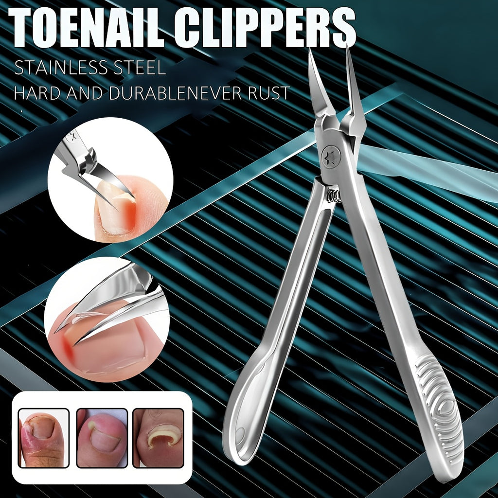 New 4CR13 Stainless Steel Nail Clippers, Professional Cuticle Scissors, No Shelter Design, Lengthening Edge, Precision Nail Art And Dead Skin Tools, Special Nail Clippers for Growing Thick Nails Inside