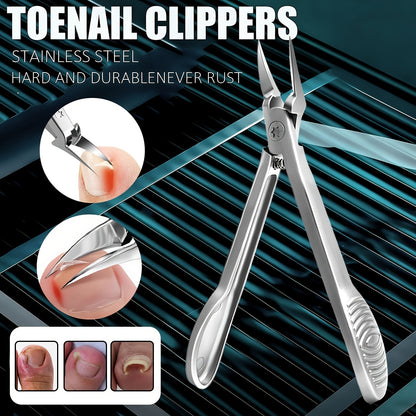 Nail Clippers for Thick Nails — 4CR13 Stainless Steel Professional Cuticle Scissors | No-Shelter Open Design, Extended Blade | Precision Ingrown Nail & Dead Skin Trimmer | Nail Art Tool for Men & Women
