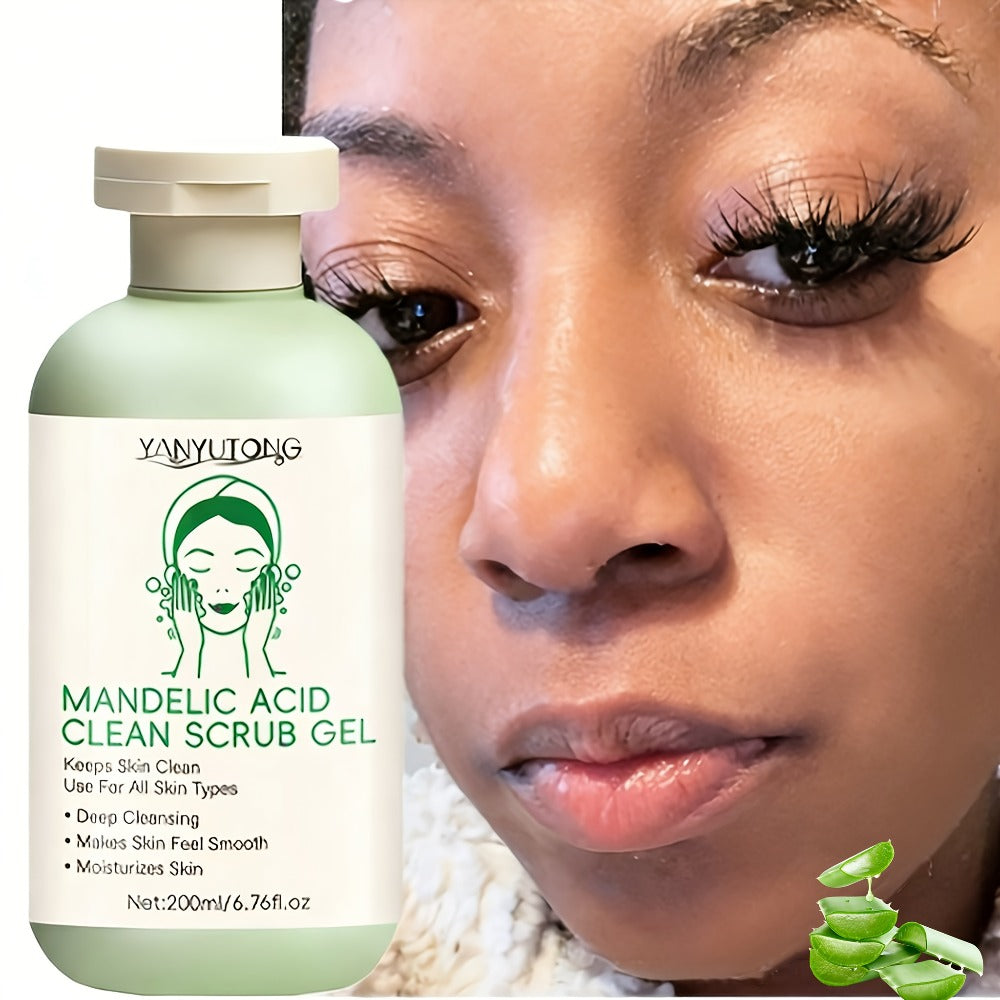 Deep Cleansing Exfoliating Gel, Featuring Mandelic Acid - with Aloe Vera And Rose Extract, Provides Long-Lasting Hydration to Cleanse Pores, Suitable for Daily Use on Both Face And Body