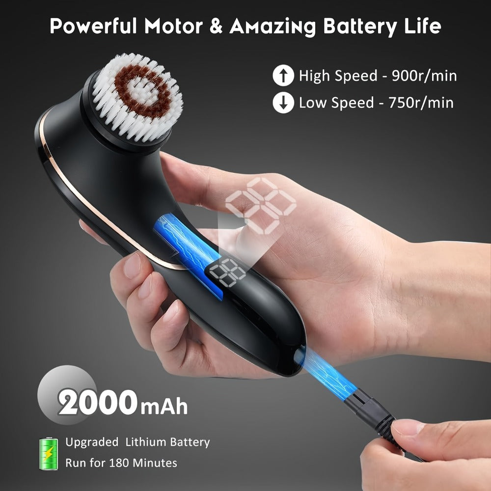 Facial Cleansing Brush Face Scrubber Rechargeable Electric Spin Cleanser Device for Exfoliating, Massaging And Deep Cleansing Removing Blackhead, Face Massaging
