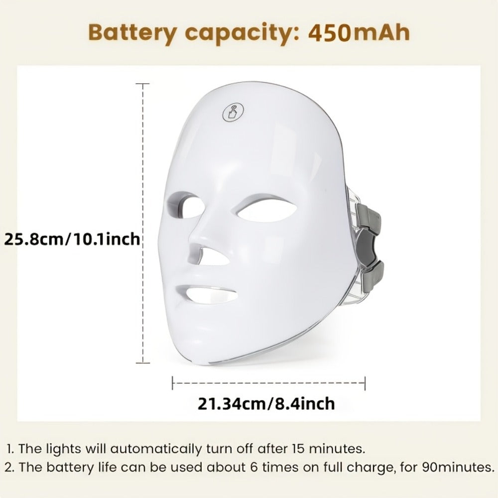 7-Color LED Facial Beauty Device for Home Use - Usb-Powered Facial Care Tool