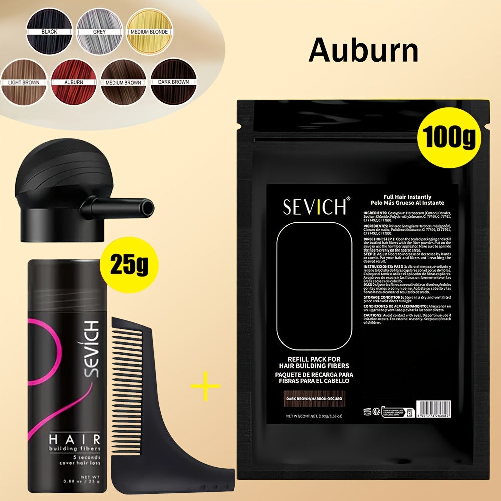 2-in-1 Hair Thickening Fiber Set—Powder + Applicator, Creates a Natural, Voluminous Effect, Suitable for All Hair Types