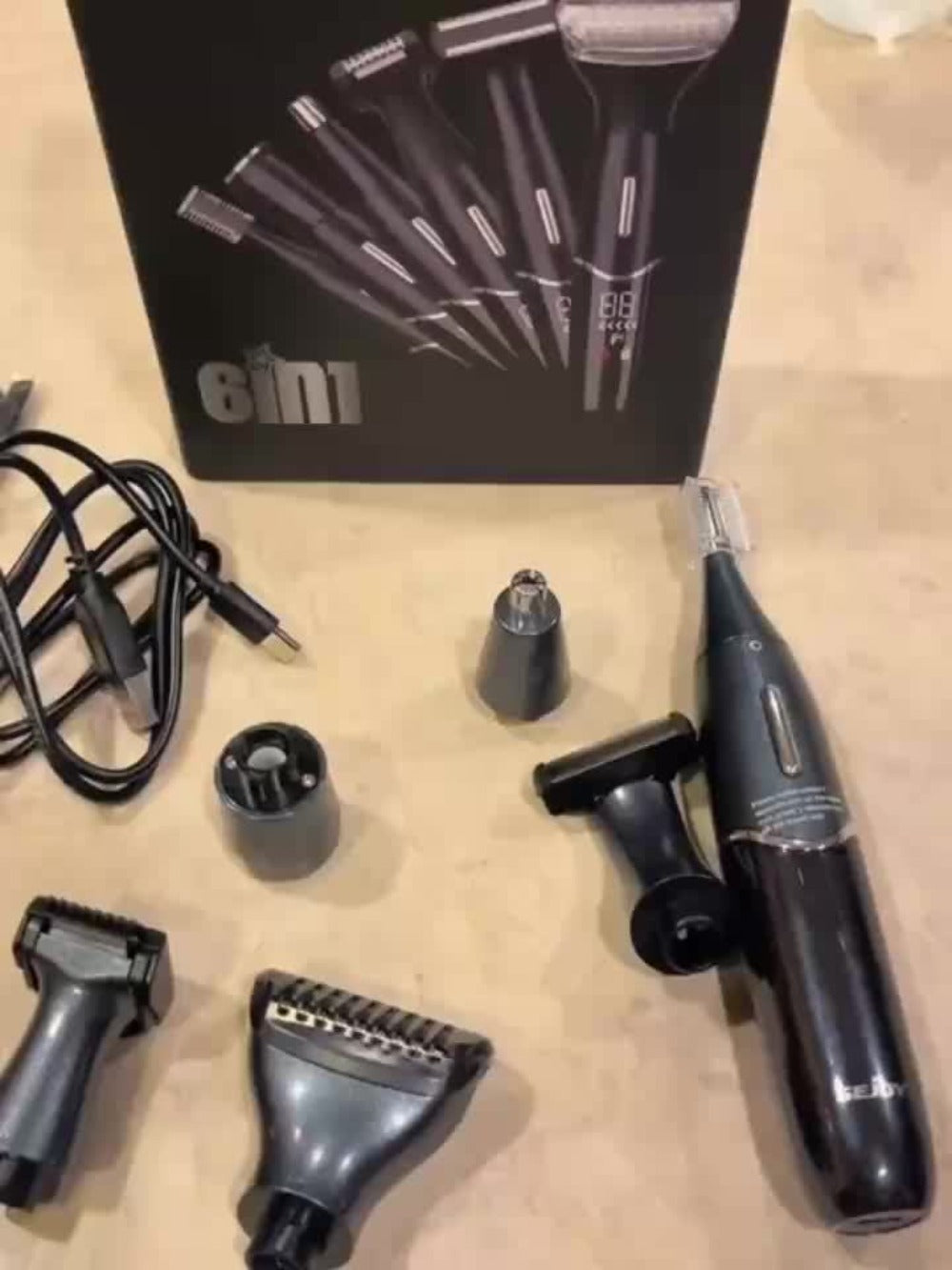 Electric Razor for Women & Men 6-in-1 Bikini Trimmer Hair Remover Kit - Face Eyebrow Nose Arms Legs Pubic Wet Dry Painless Shaver