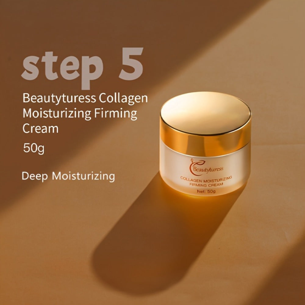 Gentle Korean Skincare Collagen Set - 14pcs Hydrating And Firming with Niacinamide - Moisturizing Face Care Kit, Luxury Gift Kit for Women, Christmas Gift And New Year Present