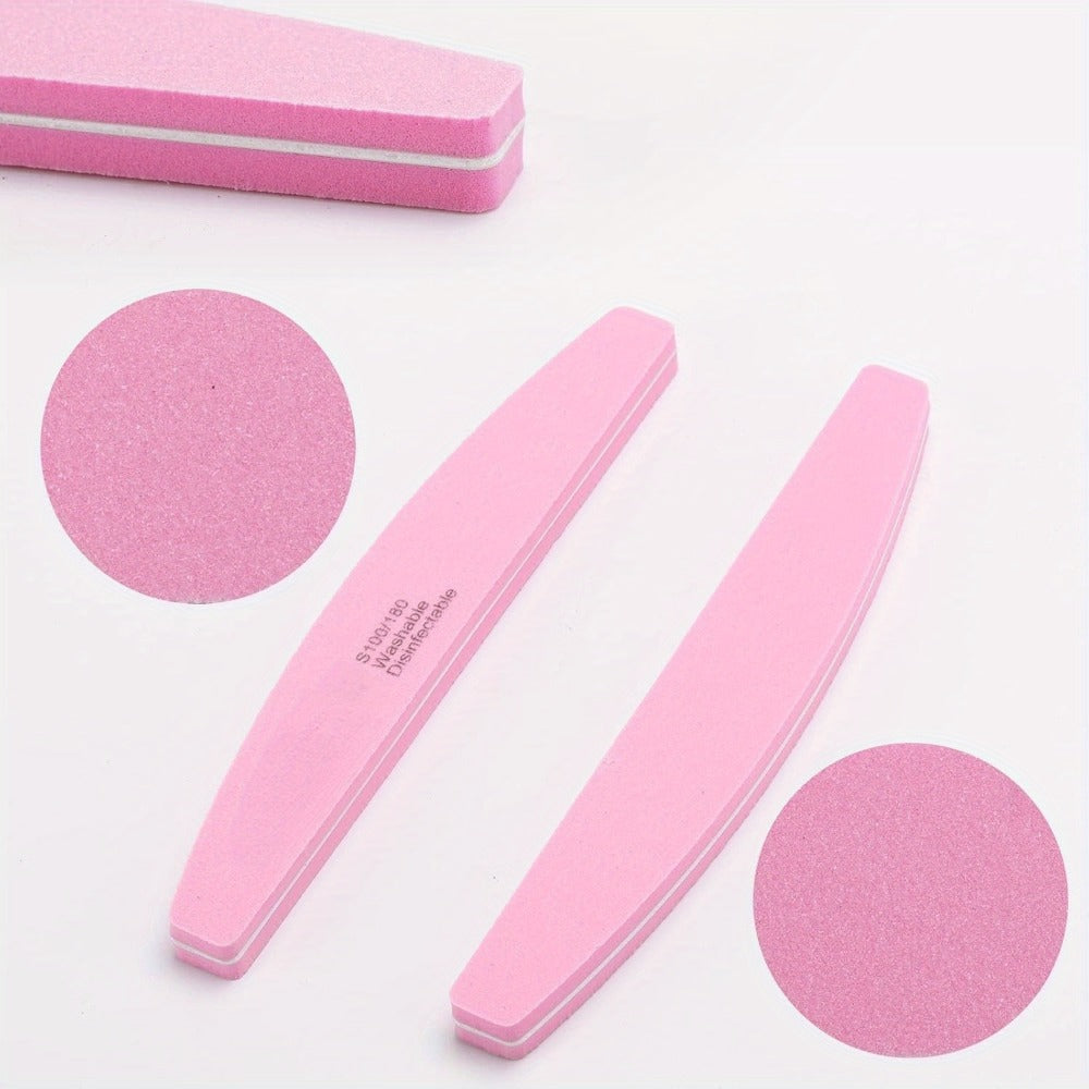 20/35pcs Professional Nail Files & Buffers - Heavy//Dusk/Dinner Bell (100/180 Grit) Double-Sided Sanding Boards, Reusable Polishable Blocks for Manicure, Pedicure - Suitable for & Salon Use, Non-Removable Abrasive Faces