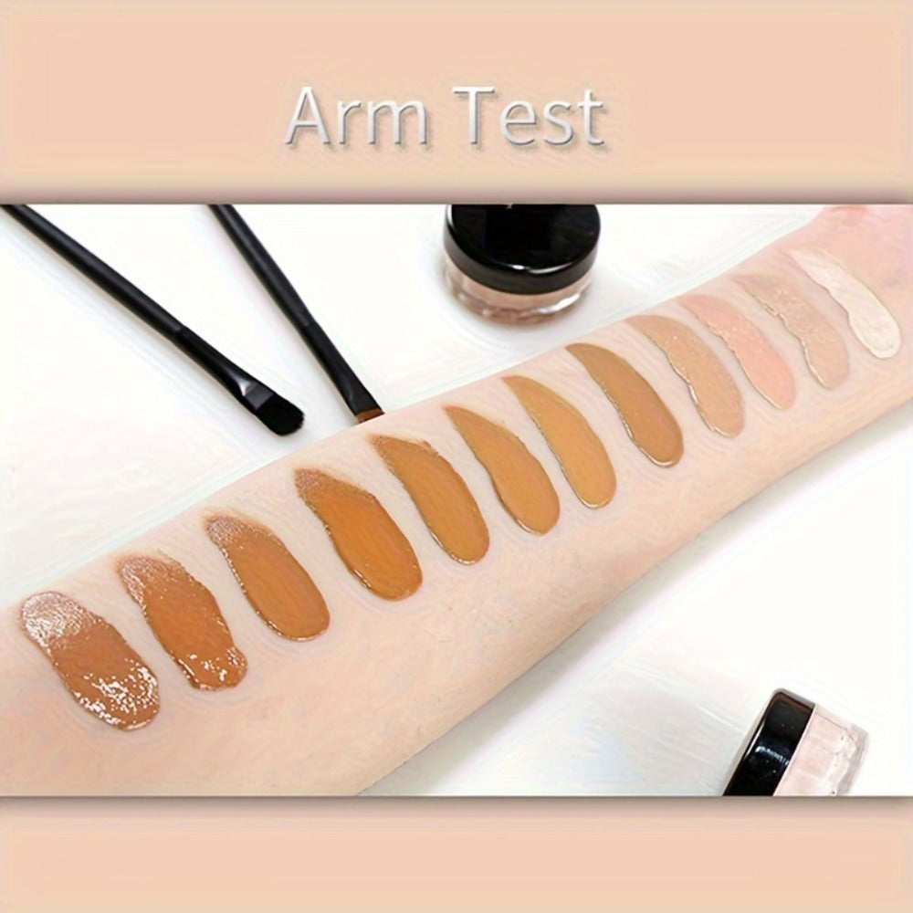 Cream Concealer Foundation Set 3pcs — Waterproof Long-Wear Contour Makeup, Corrects Dark Circles, Eye Bags, Red Marks & Freckles, Full Coverage Color Corrector for All Skin Tones, Easy to Apply