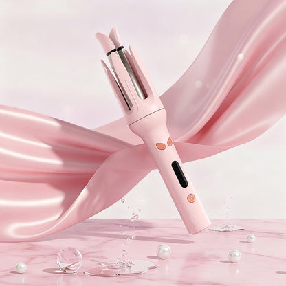 Automatic Rotating Curling Wand — Ceramic Barrel, Smart Anti-Tangle Hair Curler, Adjustable Temp 150–210°C, Fast Curl Iron for Home, Travel & Salon, Gift-Ready — Pink, Purple, Yellow
