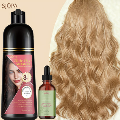 Hair Color Dyeing Shampoo 3-in-1 — Plant Squalane & Glycerin Formula | Colors, Conditions & Cleanses in One Wash | 10 Shades | Easy At-Home Hair Coloring