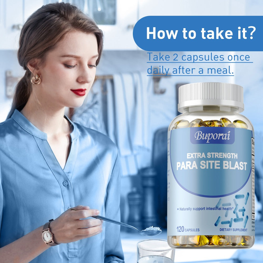 Para Site Blast - with Cranberry, Garlic, Black Walnut Hull, Wormwood, Supports Digestive, Liver & Gut, Gut Health Intestine Supplement, Premium Formula - 120pcs