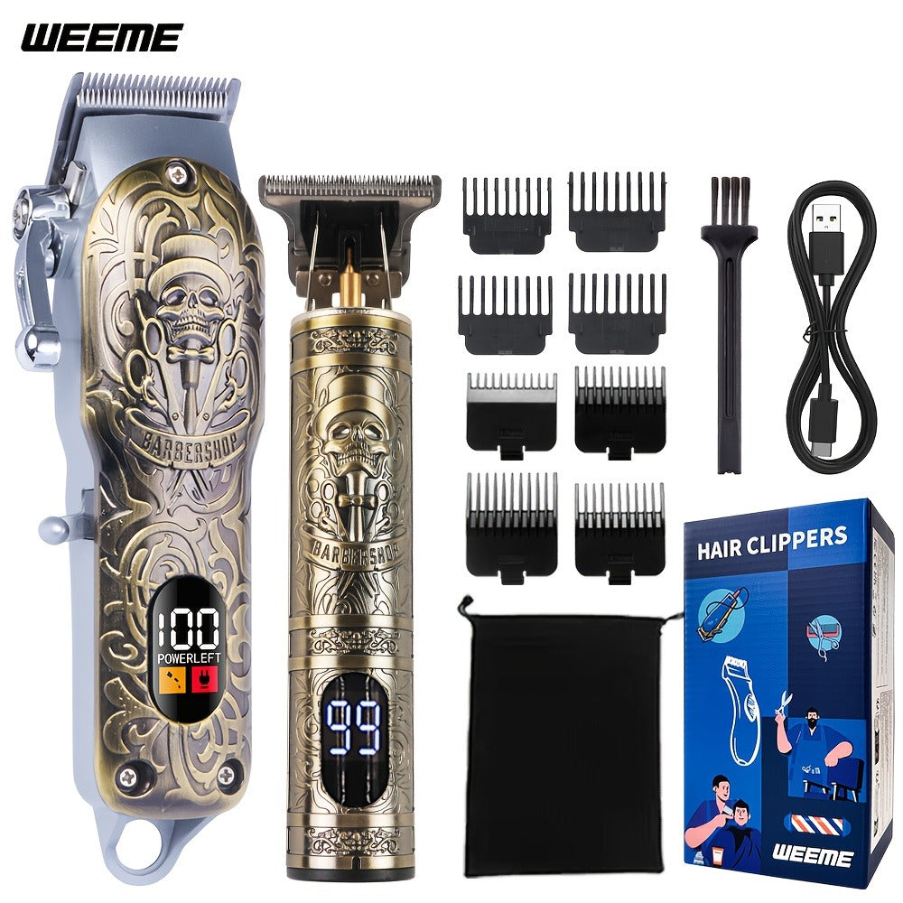 Hair Clippers, Electric Razor Hair Clipper Beard Trimmer USB-C Charging Hair Trimmer with 4 Limit Combs Hair/Beard Trimmer Kit for Hair Shaving Cutting Body Hair, Is The Best Choice for Men