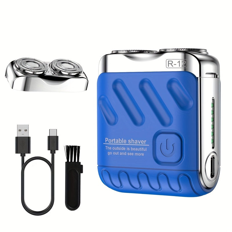 New Mini Version Electric Portable Dual Blade Floating Men'S Electric Shaver, Available In Three Colors, Clean Shaving, USB Charging, Preferred Gift Giving Option