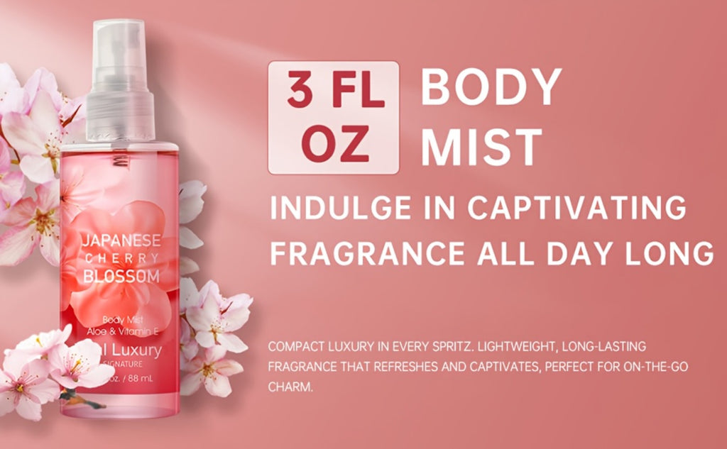 Japanese Cherry Blossom Bath & Body Care Set |3oz (Shower Gel Body Lotion Body Mist) Luxurious Foam Material, With A Refreshing And Deodorizing Aroma, Suitable For All SeasonsAn Excellent Gift For Mothers, Wives, Sisters, And Girlfriends
