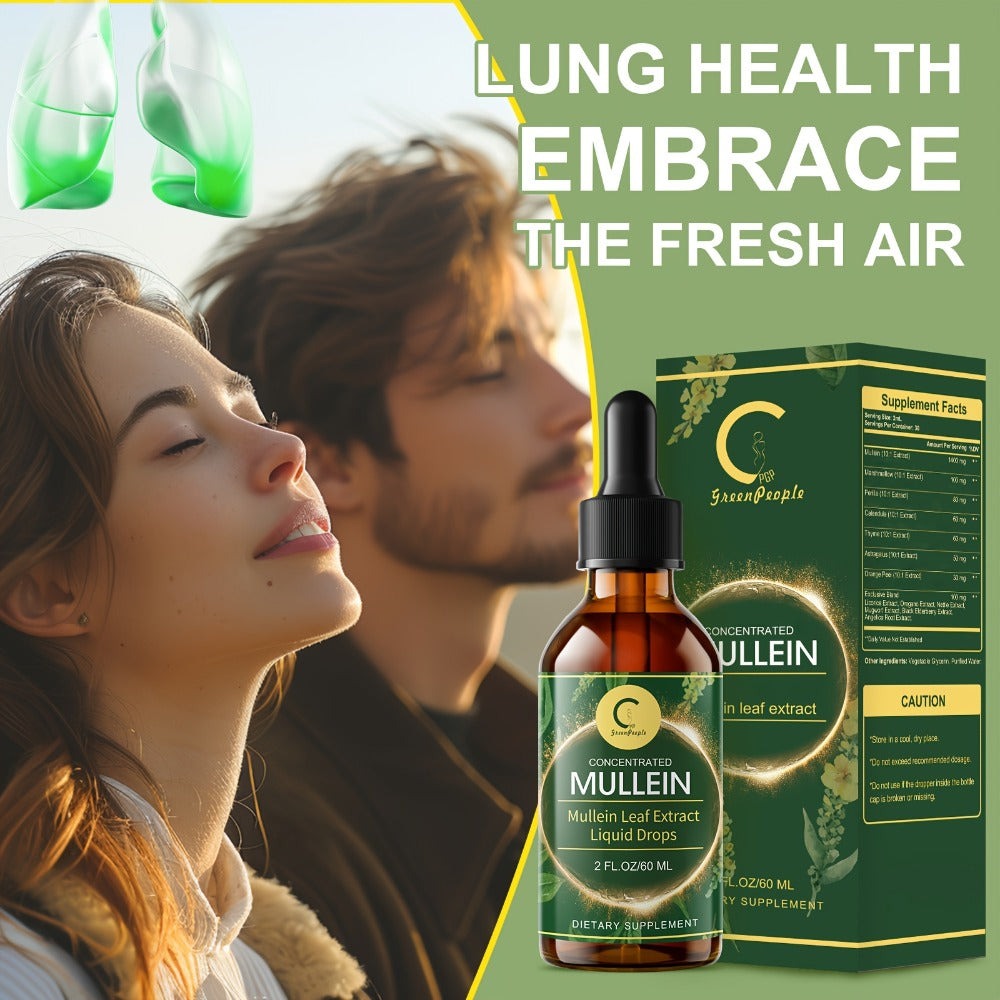 Mullein Drops For Lungs - - Mullein Leaf Liquid Tincture, Support For Respiratory, Immune, Digestive System, Natural Herbal Supplement, 2 FL OZ