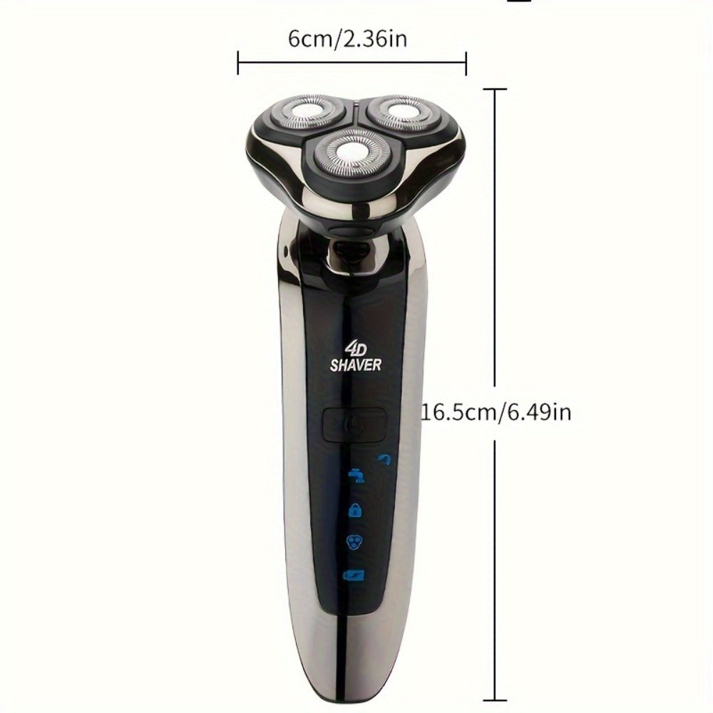 5-In-1 Electric Razor for Men, Rechargeable 3D Rotary Shaver, Electric Shaving Machine, Beard Trimmer, Nose Hair Trimmer, Facial Cleaning Brush, Perfect Father'S Day Gift Fordad, Husband, Boyfriend