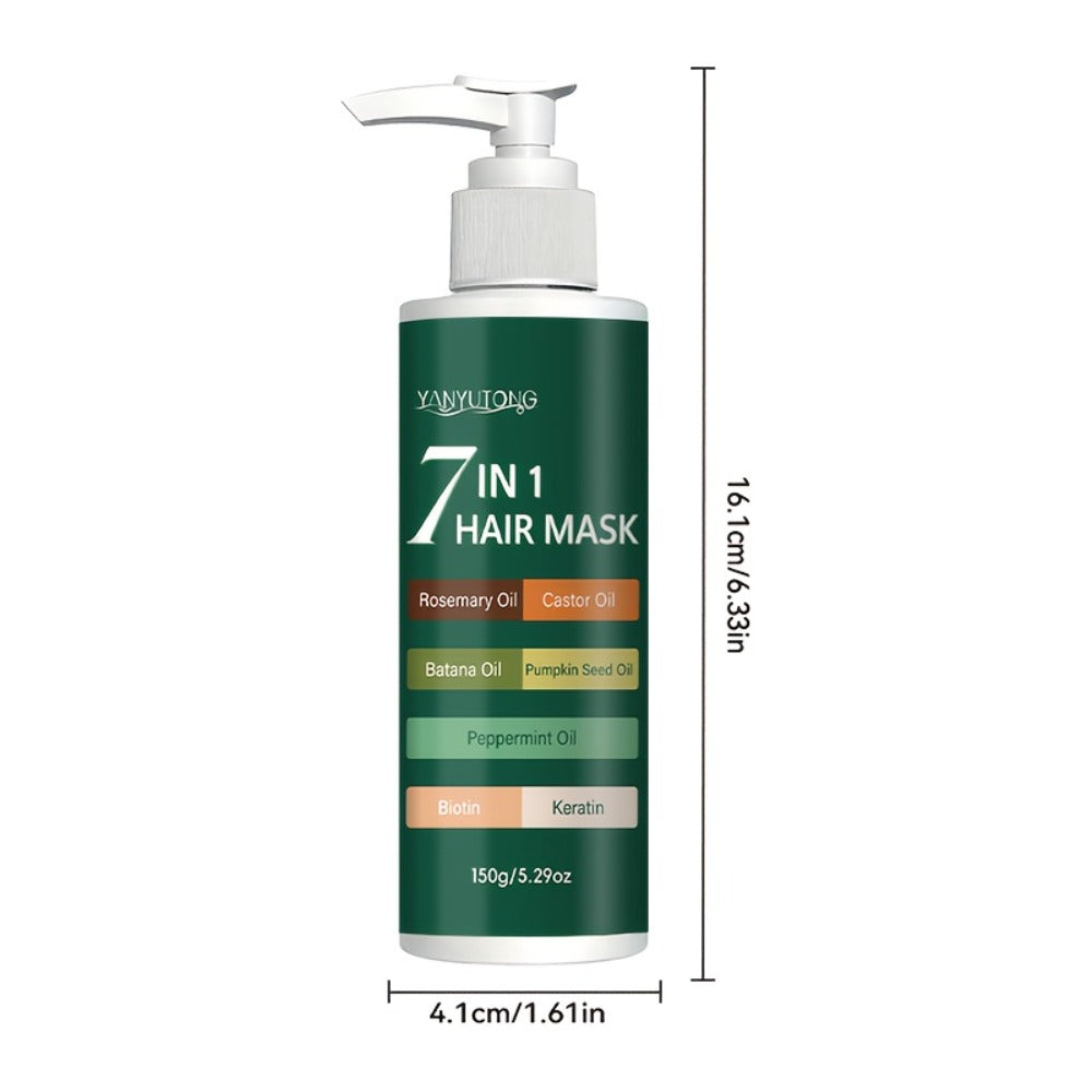 150g 7-in-1 Hair Care Mask, Containing Batana, Rosemary And Other Ingredients, Prevents Breakage, Softens And Moisturizes, Increases Shine, Suitable for Dry And Damaged Hair, Makes Hair Healthier, Suitable for All Hair Types.