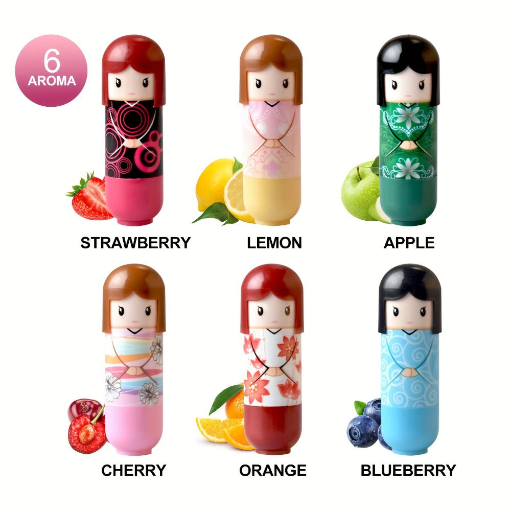 Set of 24 Lip Balms in a Charming Doll Design, Keeps Lips Safe, Provides Lasting Hydration, And Helps Avoid Dryness Each X 24
