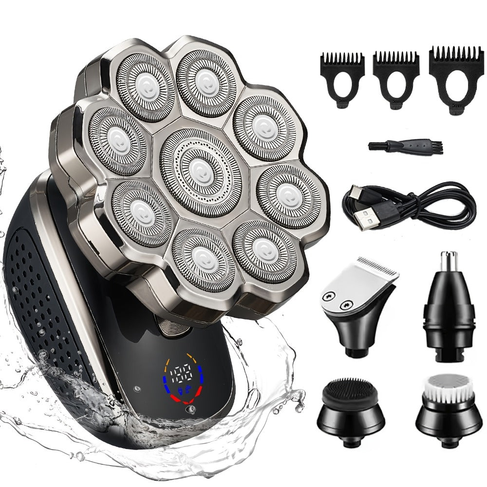 [Upgraded Version] 7D/9D Men's Electric Shaver, Bald Barber, Intelligent LED Screen Display, Full Body Wash Wet And Dry Double Shaving, USB-C Fast Charging, Rotary Floating Shaving, Bald God, The Ideal Gift for Boyfriends And Fathers![